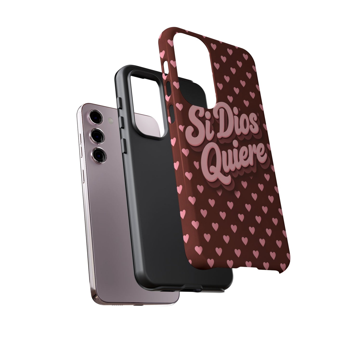 Si Dios Quiere Phone Case Latina Aesthetic Pink Hearts iPhone Samsung