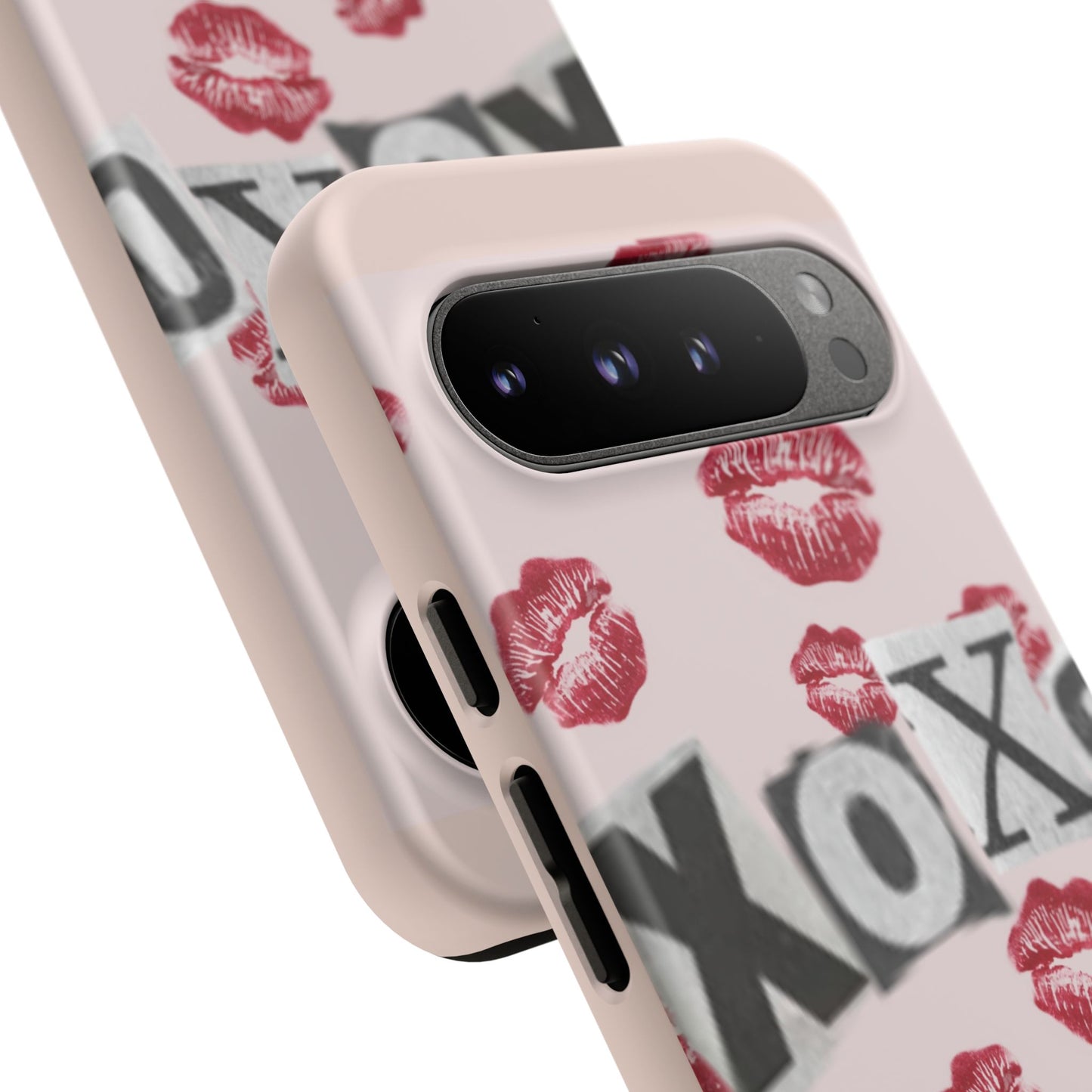 XOXO Kiss Print Phone Case | Coquette Valentine Aesthetic | Cute Pink Lipstick Kiss Tough Case for iPhone & Samsung