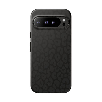 Black Leopard Phone Case | Black on Black Leopard Print Tough iPhone & Samsung Case | Matte or Glossy Protective Cover