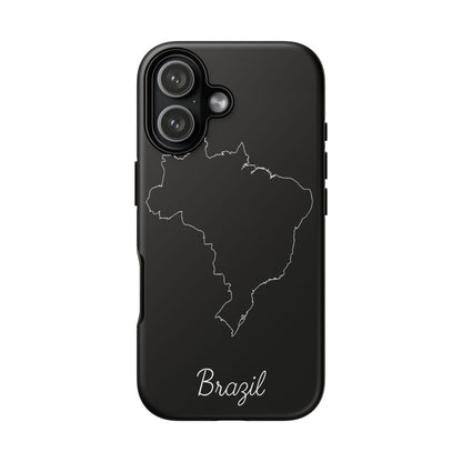 Brazil Outline Phone Case – Minimal Country Map Tough Case (iPhone, Samsung, Pixel)