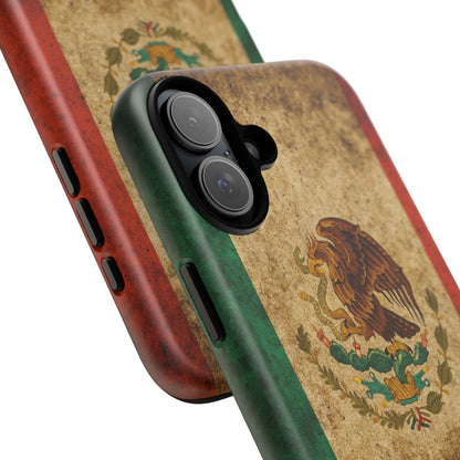 Vintage Mexico Flag Phone Case – Mexican Pride Grunge Flag Aesthetic Tough Case