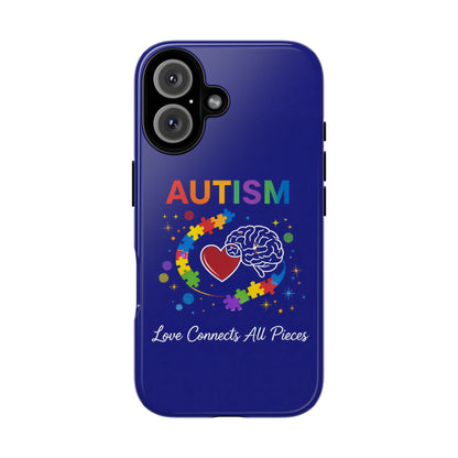 Autism Awareness Tough Case – "Love Connects All Pieces" Phone Case for Iphone, Samsung Galaxy and Pixel