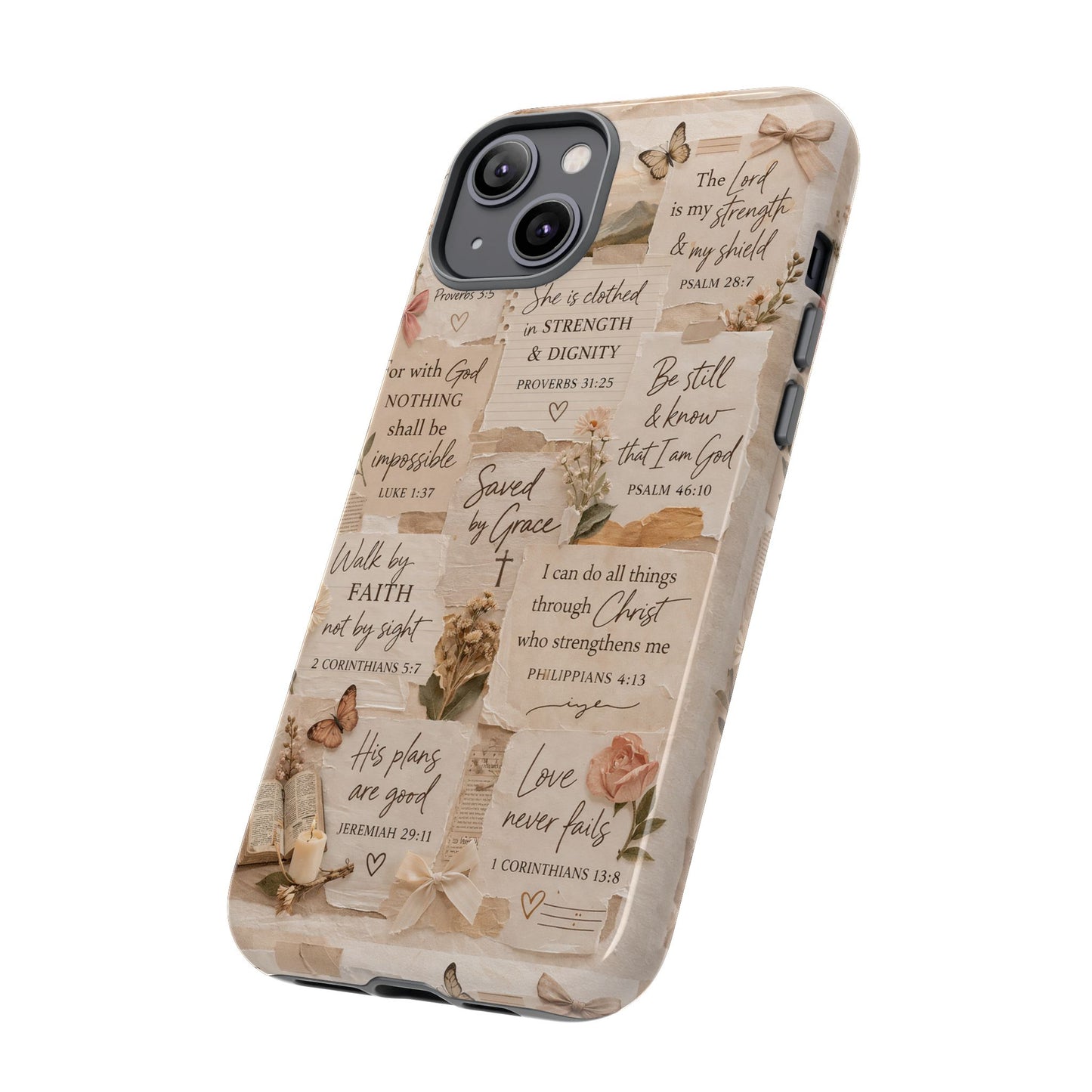 Christian Bible Verse Phone Case | Faith Scripture Aesthetic Floral Christian Case