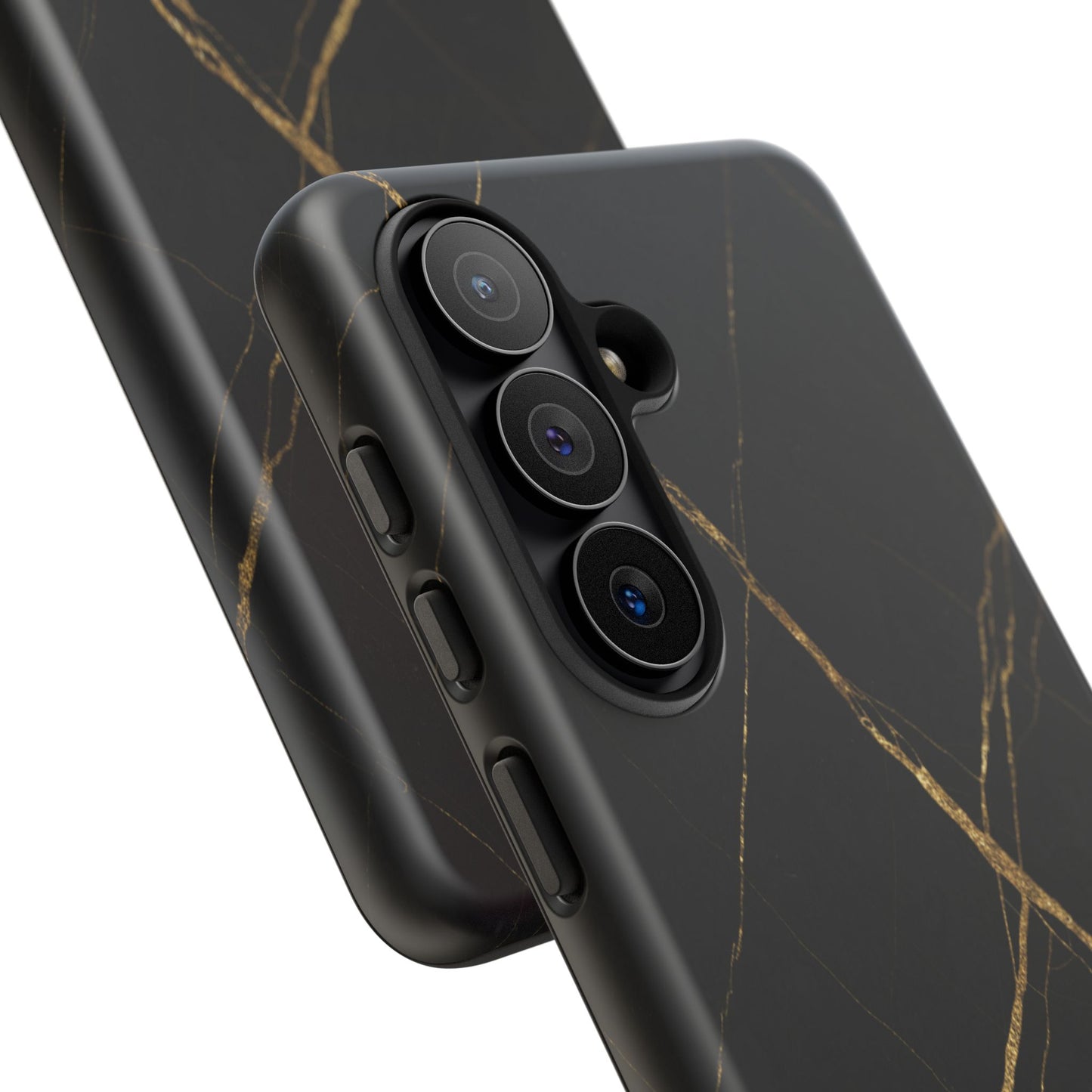 Black Marble Phone Case with Gold Veins – Luxury Minimal Aesthetic Tough Case