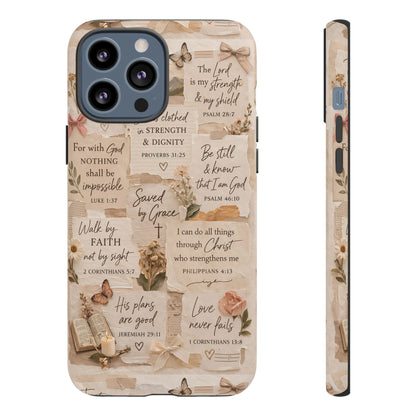 Christian Bible Verse Phone Case | Faith Scripture Aesthetic Floral Christian Case