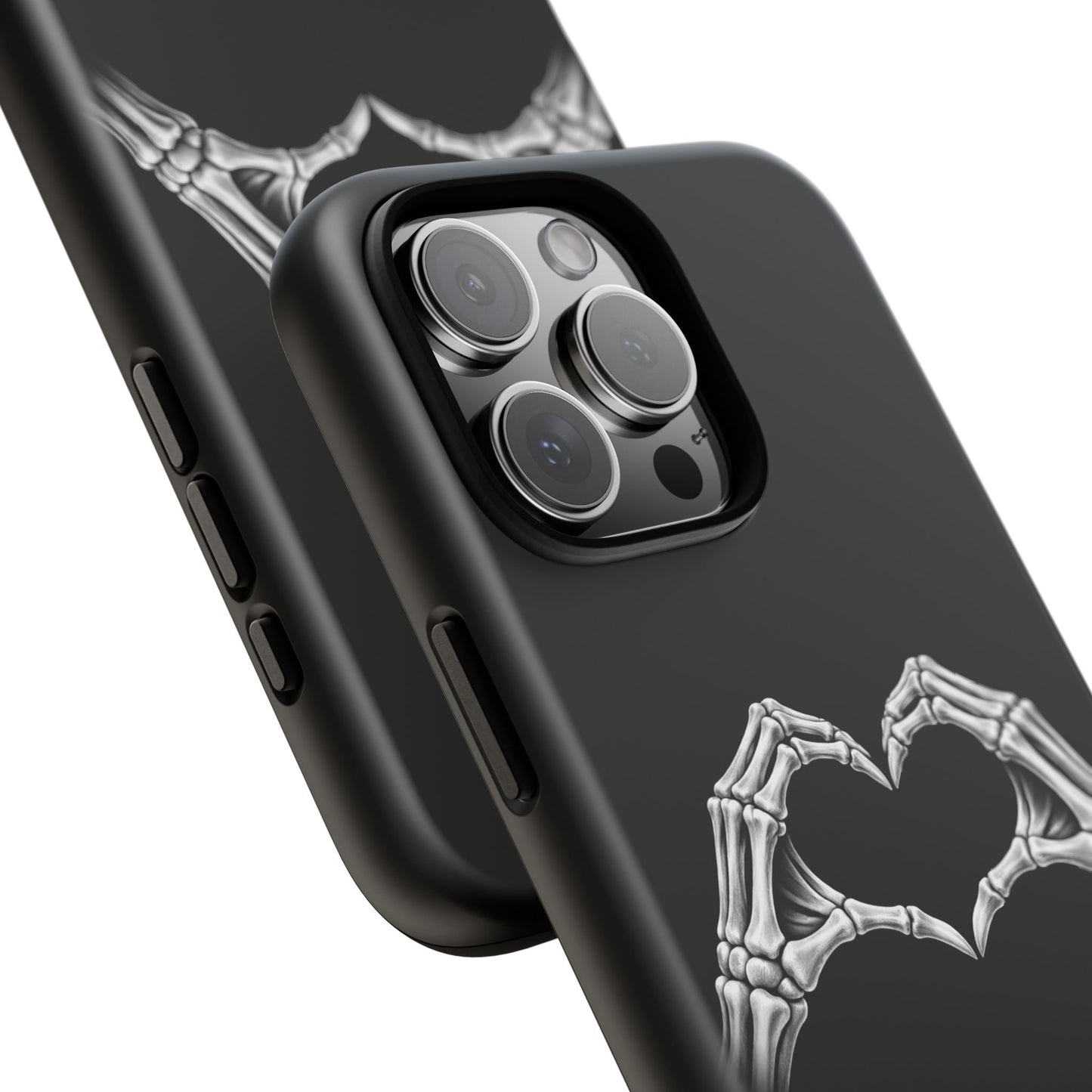 Skeleton Hands Heart Phone Case | Gothic Black Protective Cover