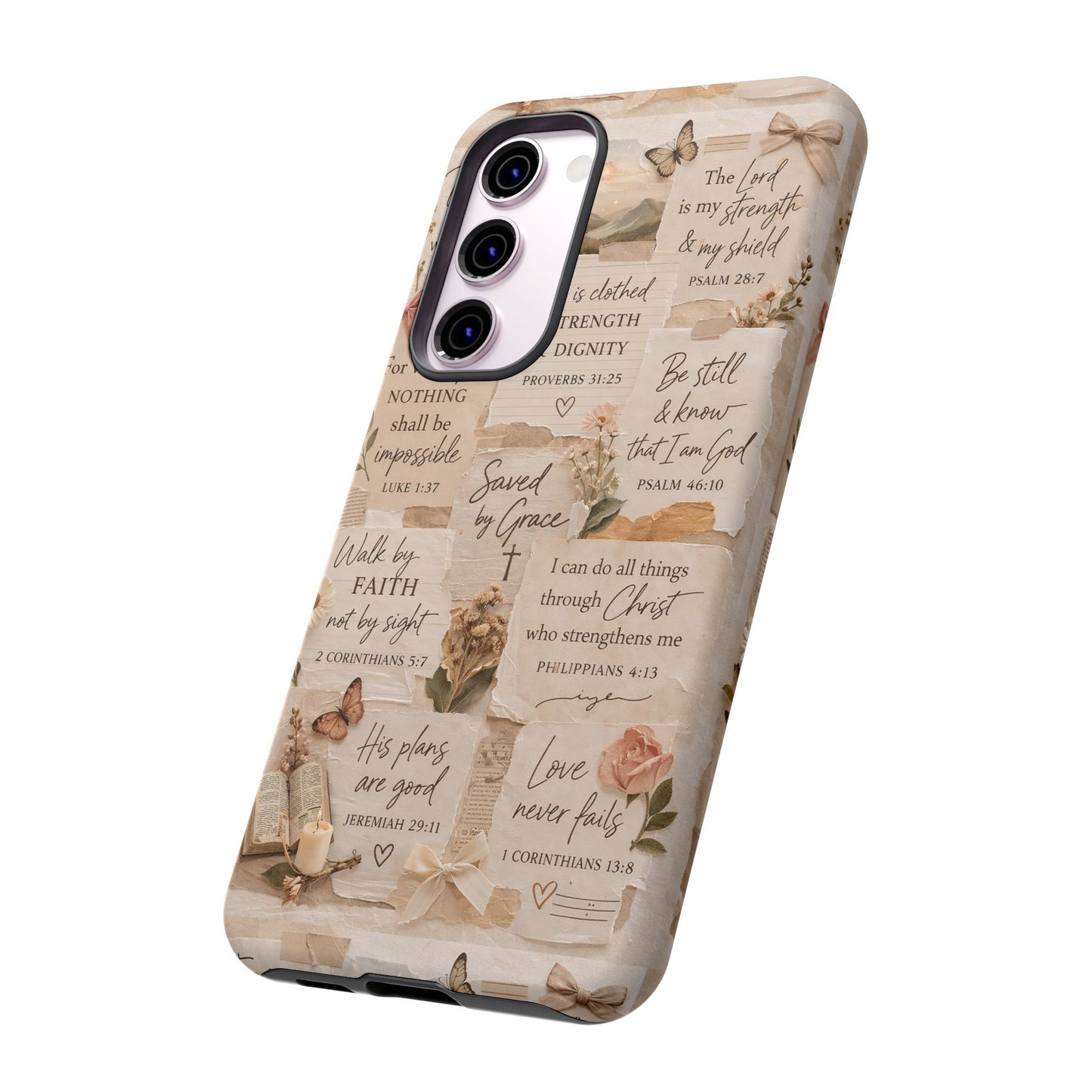 Christian Bible Verse Phone Case | Faith Scripture Aesthetic Floral Christian Case