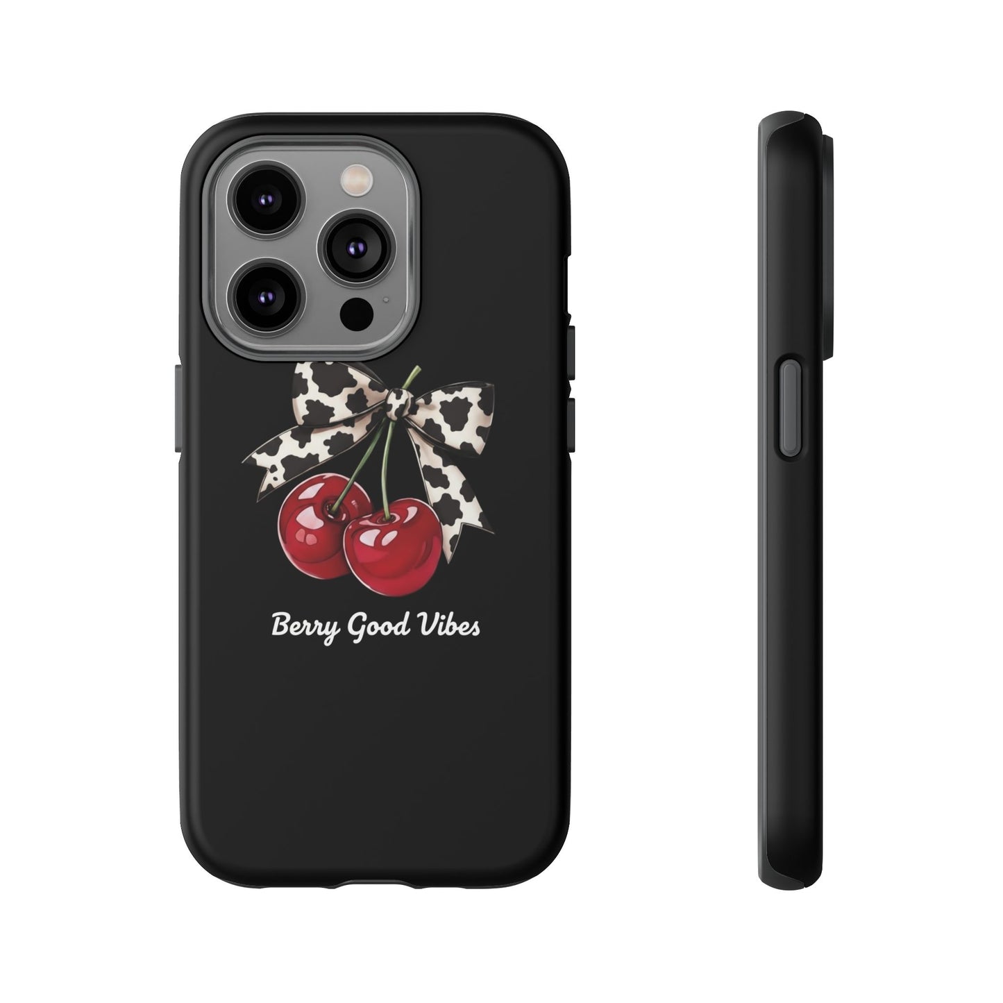 Cherry Cow Print Phone Case | Coquette Bow Aesthetic iPhone & Samsung Tough Case
