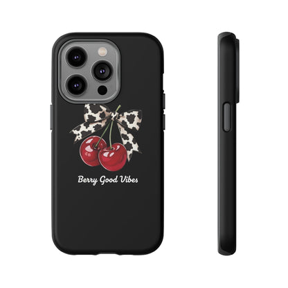 Cherry Cow Print Phone Case | Coquette Bow Aesthetic iPhone & Samsung Tough Case