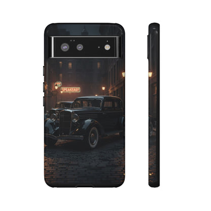 Vintage Classic Car Phone Case | Retro Noir Aesthetic | 1930s Street Scene Tough Case for iPhone & Samsung