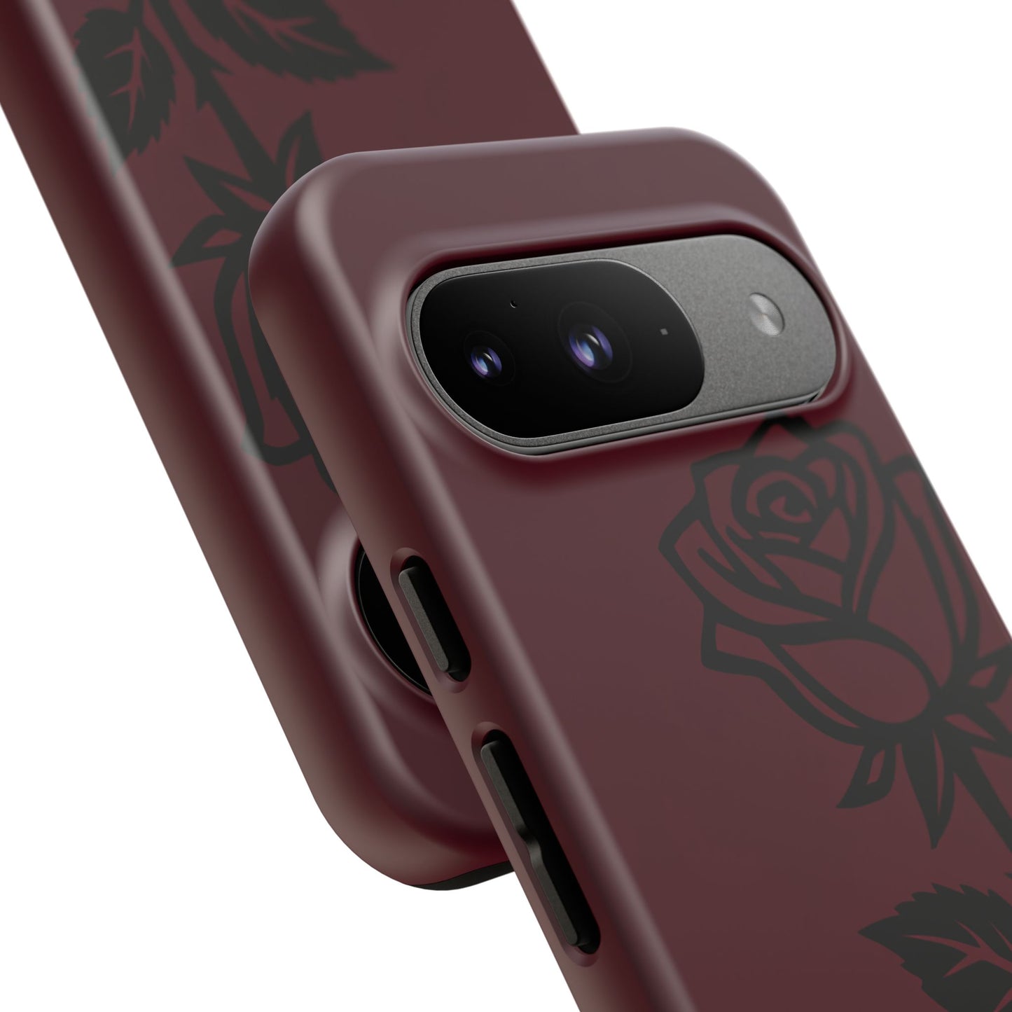 Black Rose Burgundy iPhone Case | Dark Aesthetic Shockproof Protective Cover
