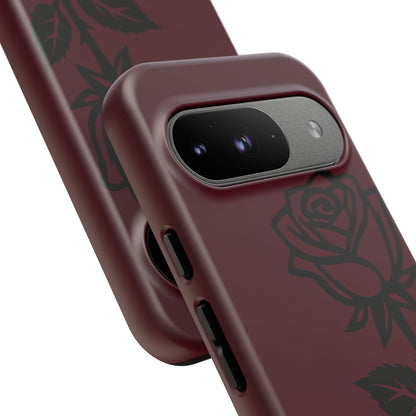 Black Rose Burgundy iPhone Case | Dark Aesthetic Shockproof Protective Cover