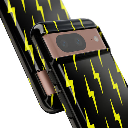 Yellow Lightning Bolt Tough Phone Case | Bold Electric Pattern Case for Iphone, Samsung Galaxy and Pixel