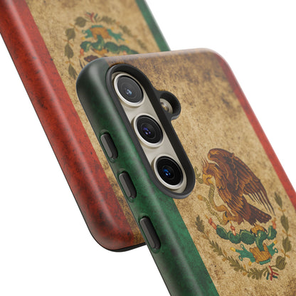 Vintage Mexico Flag Phone Case – Mexican Pride Grunge Flag Aesthetic Tough Case
