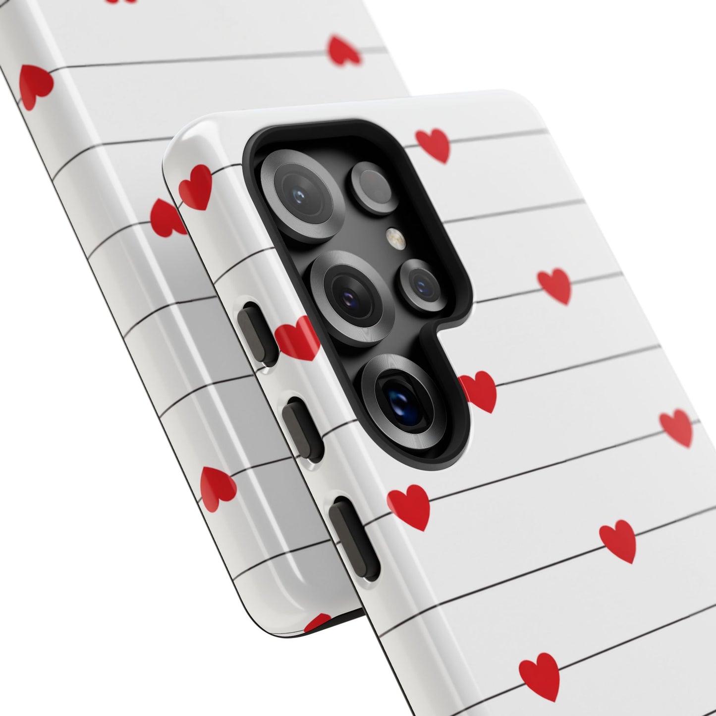 Red Heart Stripe iPhone Case | Tough Shockproof Love Aesthetic Cover