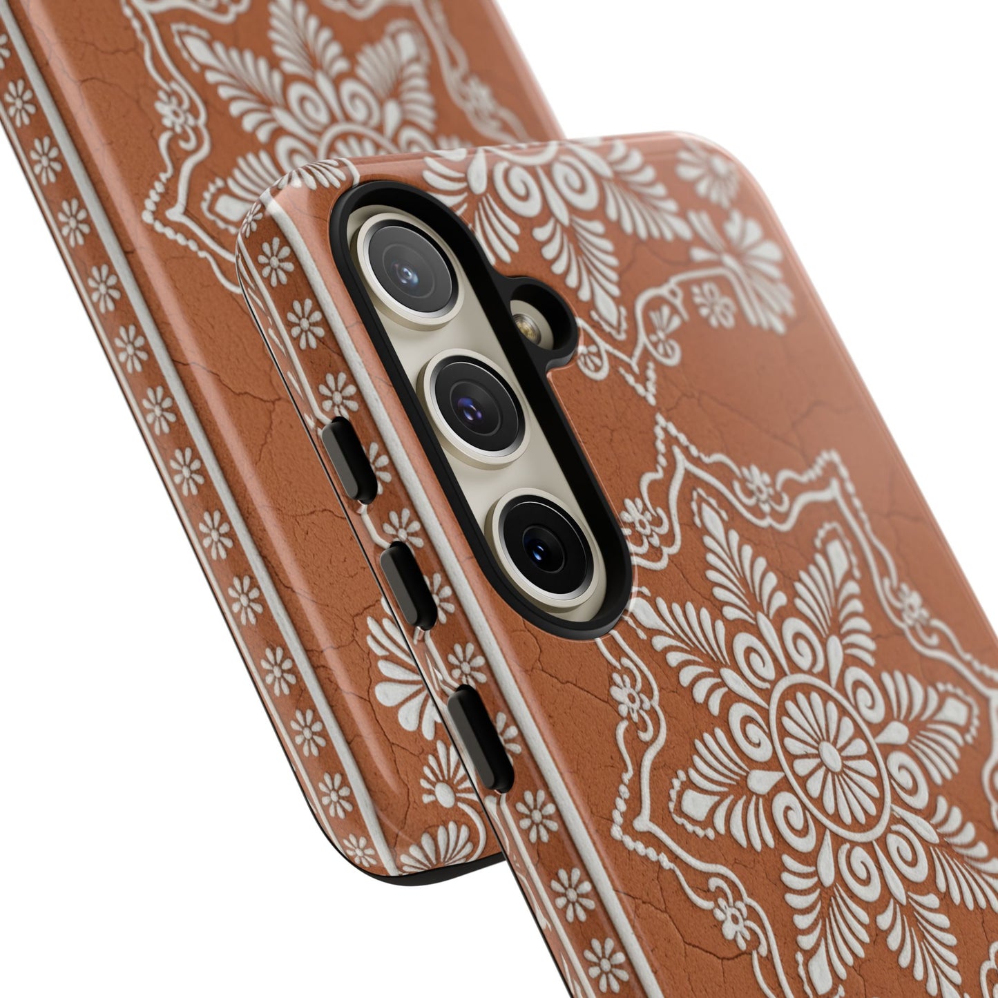 Talavera Terracotta Phone Case | Mexican Floral Pattern iPhone & Samsung Tough Case | Boho Clay Aesthetic Cover