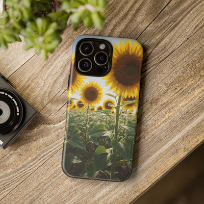 Sunflower Field Phone Case | Golden Hour Floral Aesthetic | Bright Summer Tough Case