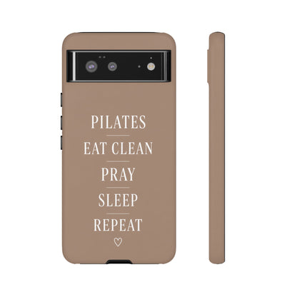 Pilates Phone Case | Eat Clean Pray Sleep Repeat Aesthetic | Wellness Girl Gift