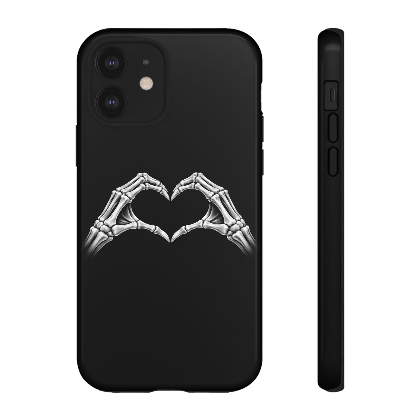 Skeleton Hands Heart Phone Case | Gothic Black Protective Cover