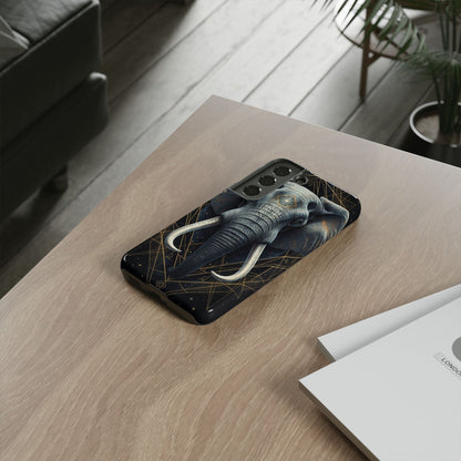 Elephant Mandala Phone Case – Black and Gold Spiritual Elephant Tough Protective Case