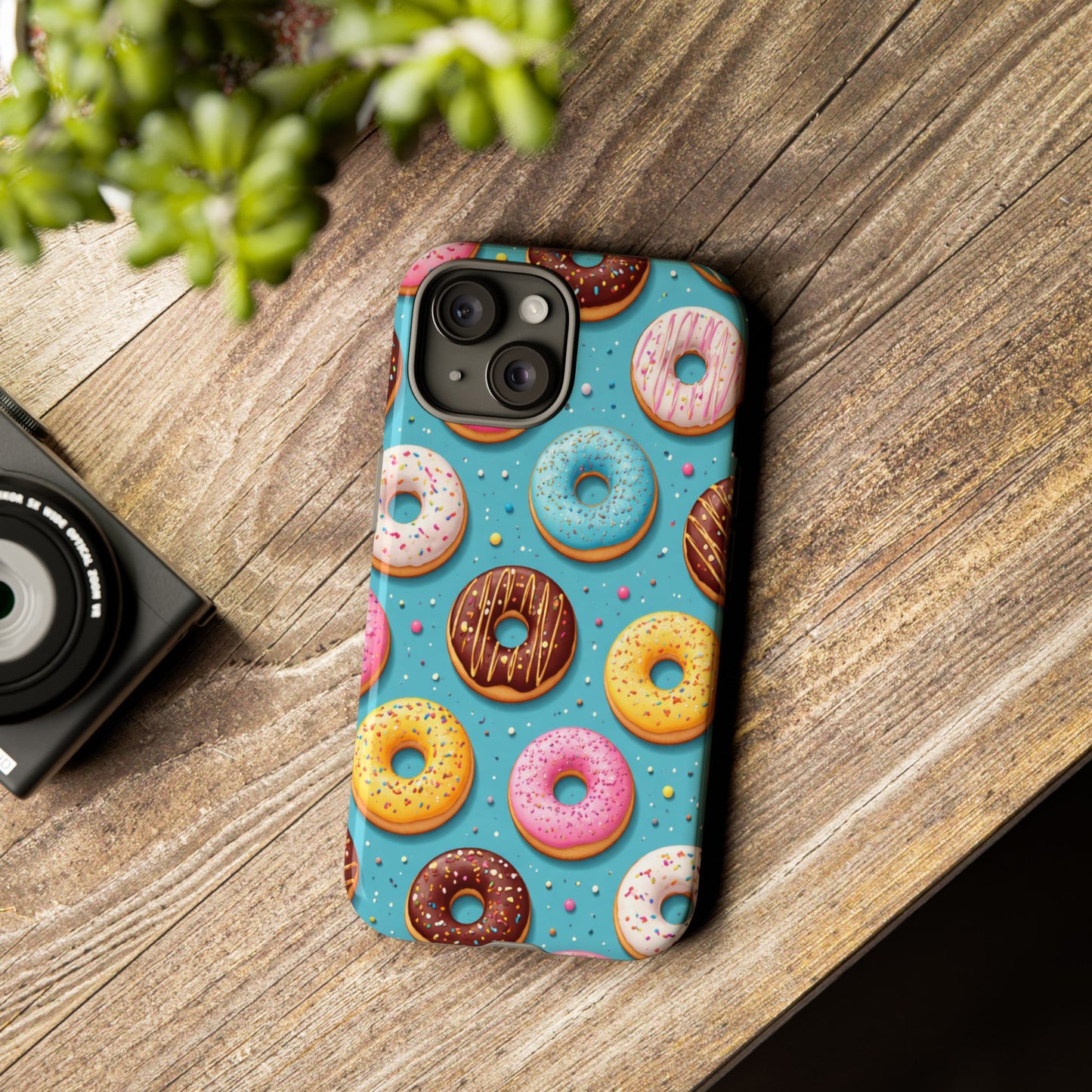 Cute Donut Pattern Phone Case – Colorful Sprinkles Dessert Design for Iphone, Samsung Galaxy and Pixel