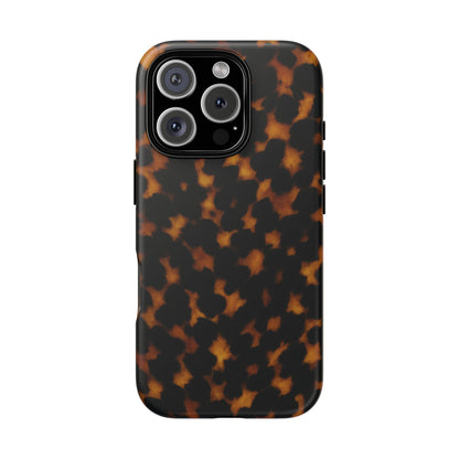 Tortoiseshell Pattern Tough Phone Case | Classic Leopard-Style Protective Cover