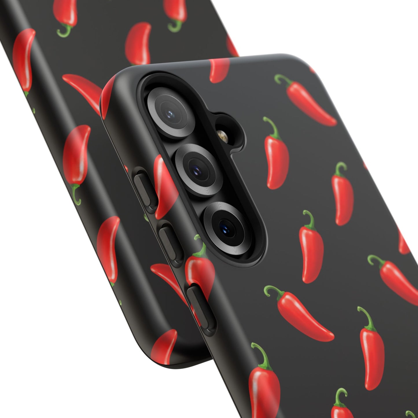 Spicy Chili Pepper Phone Case – Black Cute Hot Pepper Tough Cover for Iphone, Samsung Galaxy and Pixel