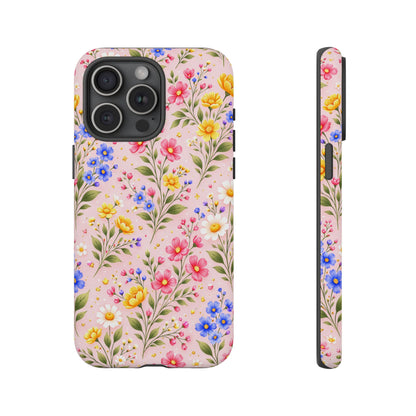 Wildflower Floral Phone Case Vintage Spring Meadow Tough Cover