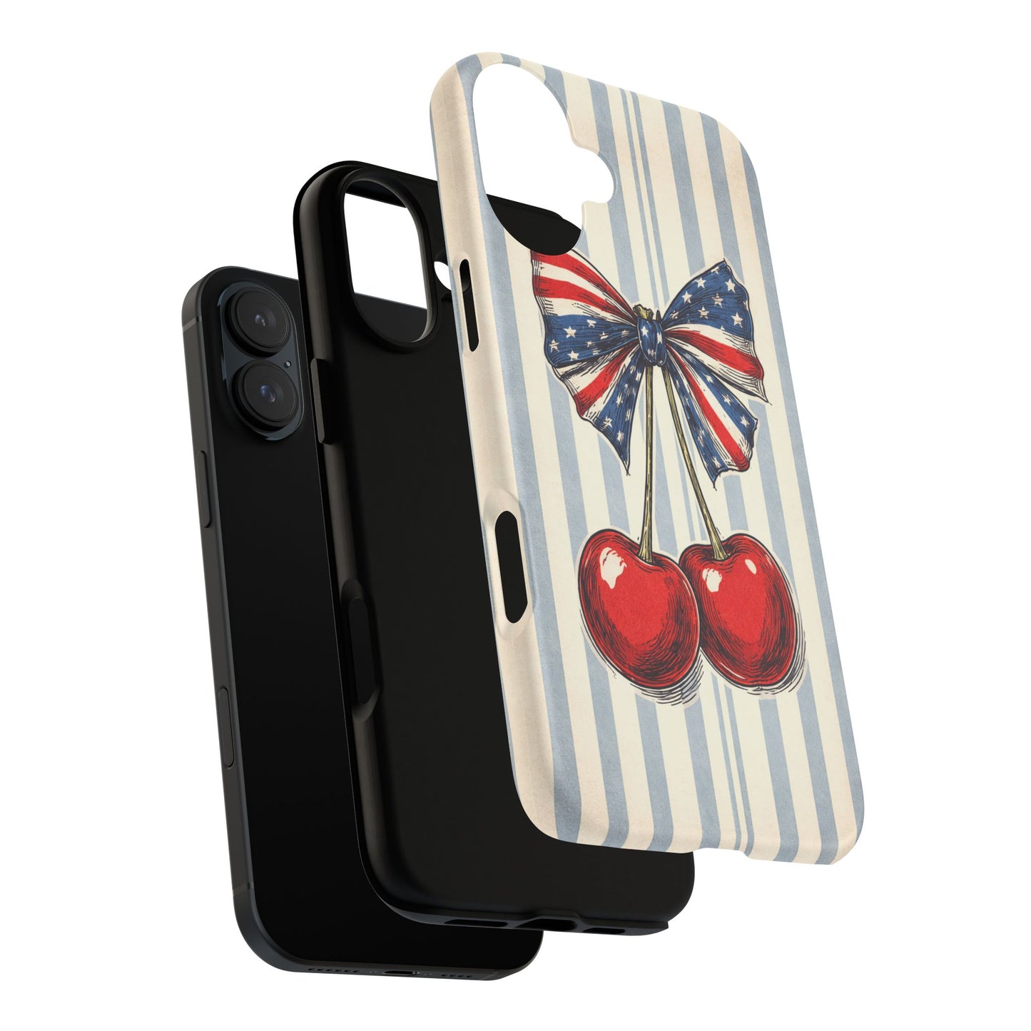 Patriotic Cherry Phone Case Americana Coquette Aesthetic iPhone Samsung