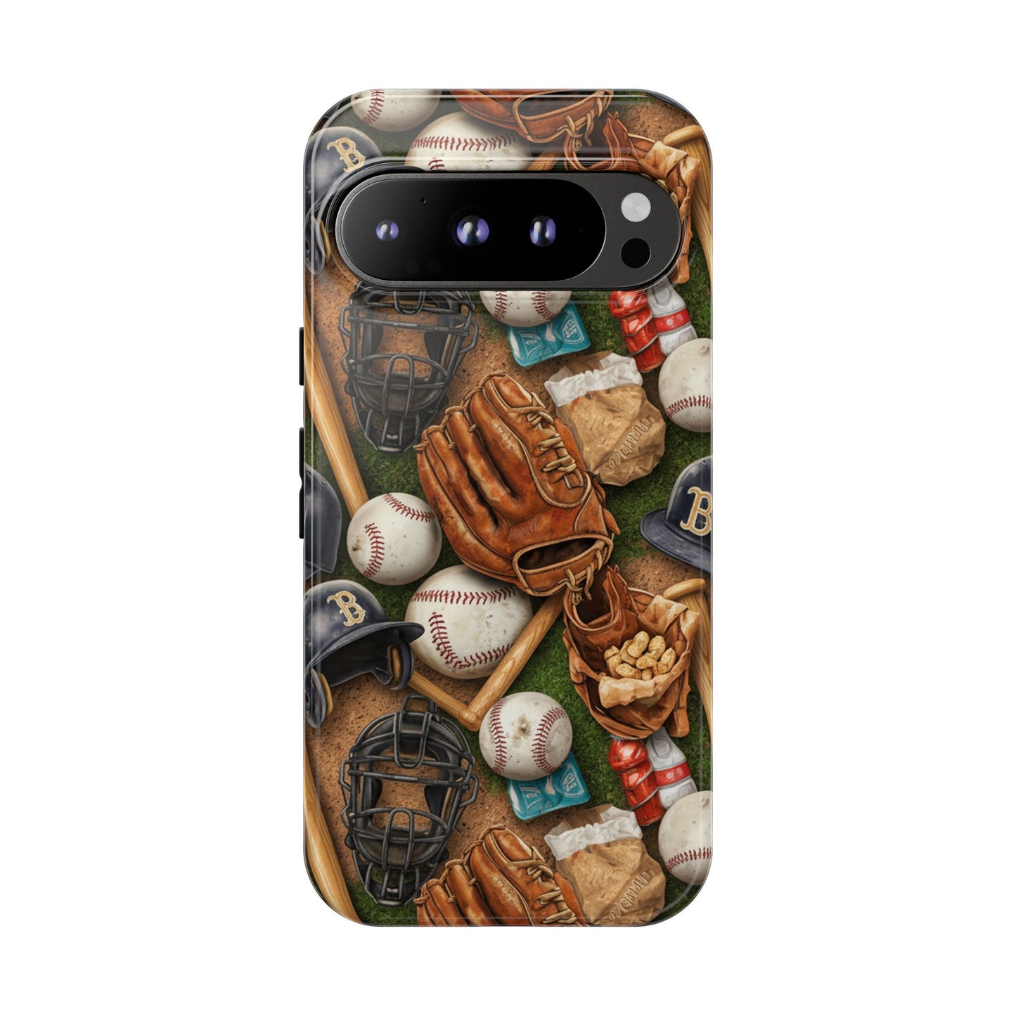 Baseball Gear Collage Phone Case – Vintage Baseball Equipment Sports Tough Case