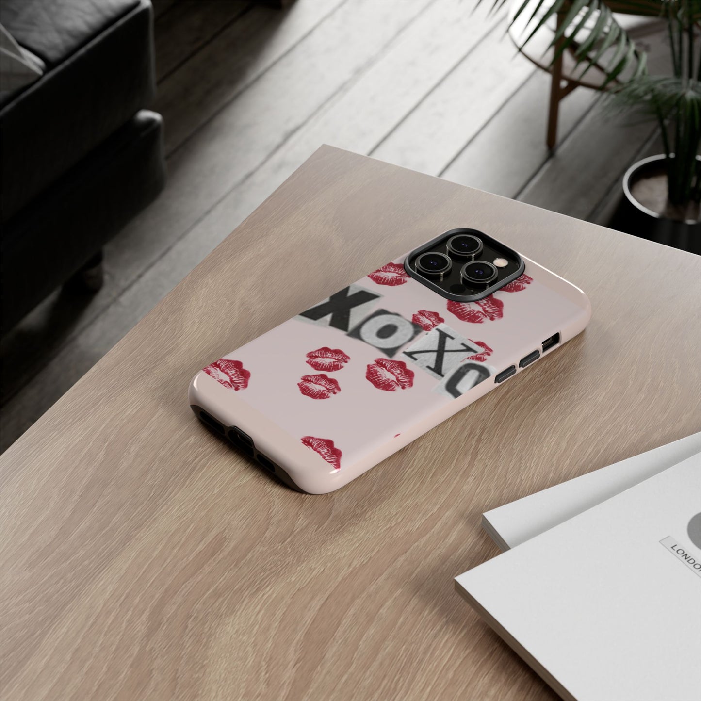 XOXO Kiss Print Phone Case | Coquette Valentine Aesthetic | Cute Pink Lipstick Kiss Tough Case for iPhone & Samsung