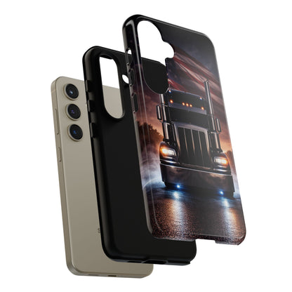 Semi Truck Phone Case American Flag Big Rig Trucker Gift iPhone Samsung