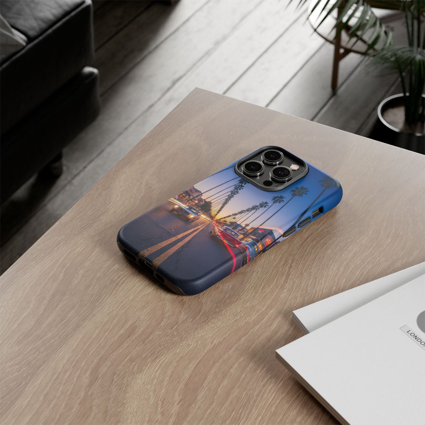 LA Sunset Boulevard Phone Case | Palm Tree Sunset Aesthetic | City Night Tough Case