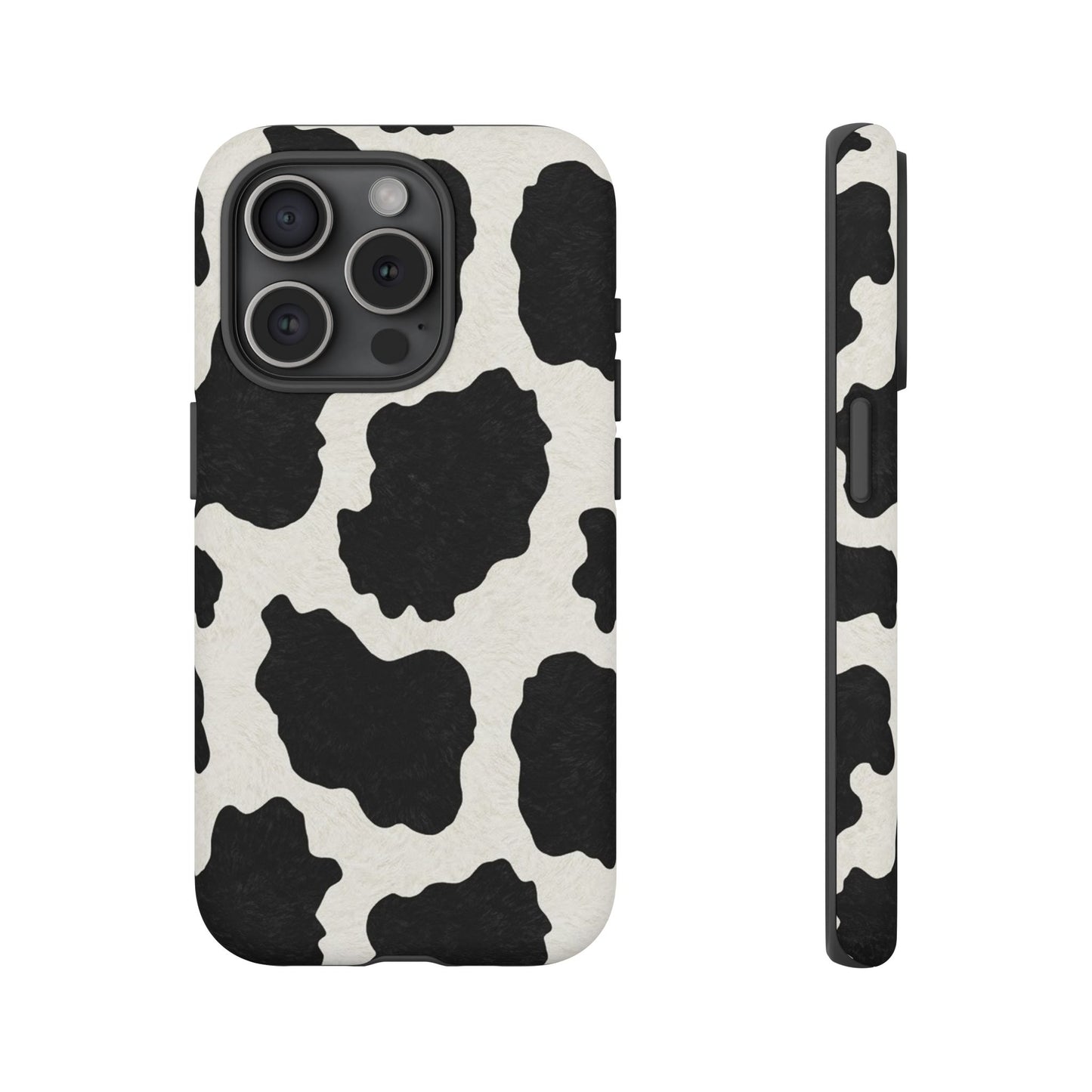 Black & White Cow Print Phone Case | Aesthetic Tough Protective Case