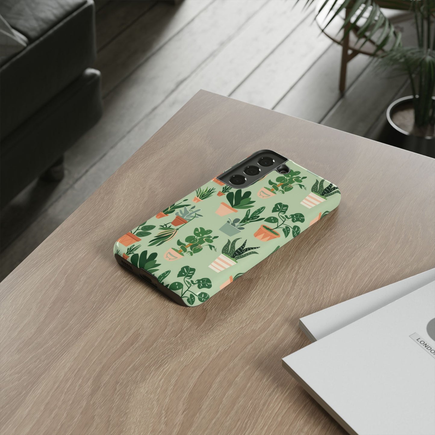 Plant Lover Phone Case | Cute Potted Plants Pattern | Botanical Aesthetic Tough Case
