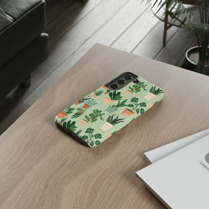 Plant Lover Phone Case | Cute Potted Plants Pattern | Botanical Aesthetic Tough Case