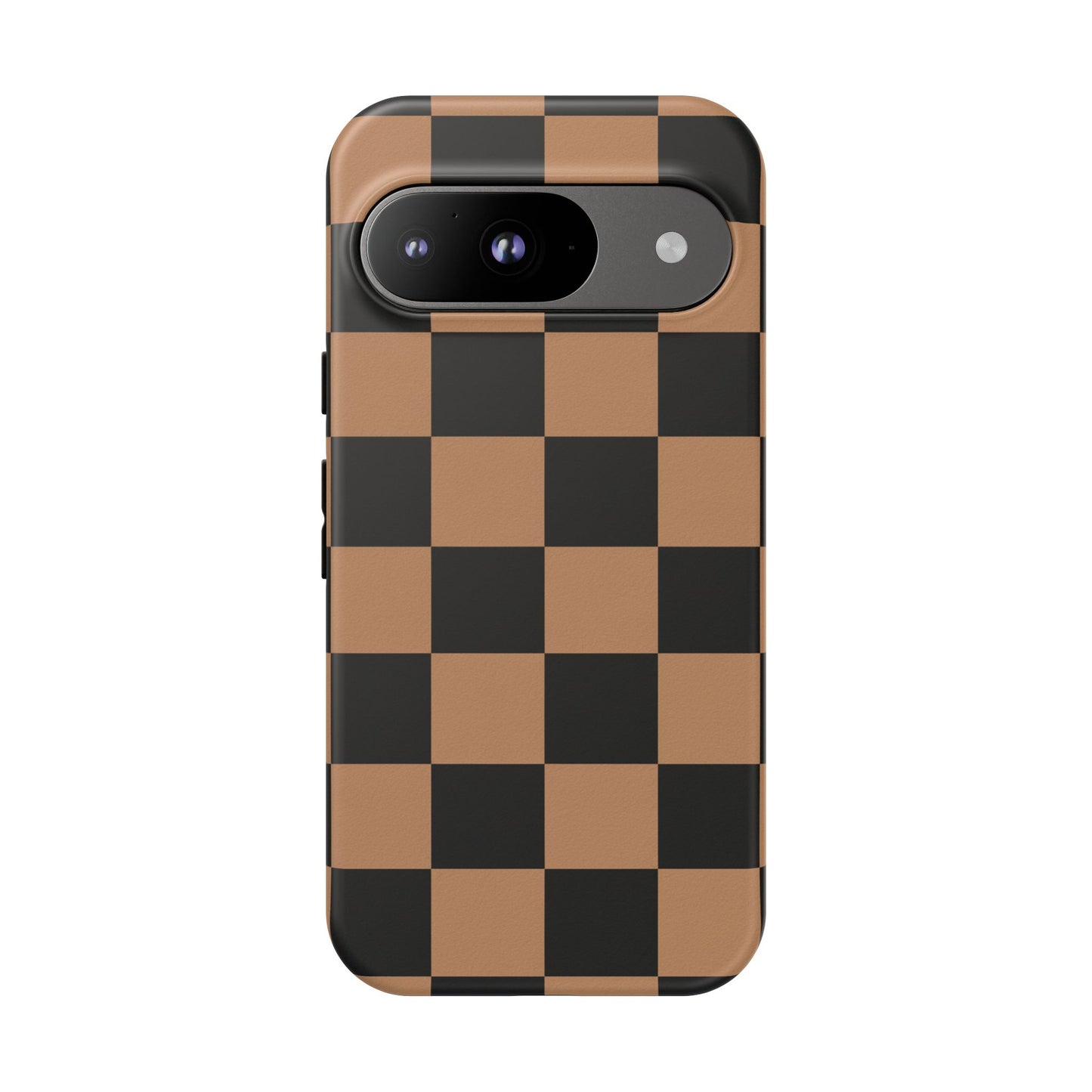 Brown Checkerboard Phone Case | Aesthetic Tough Protective Case