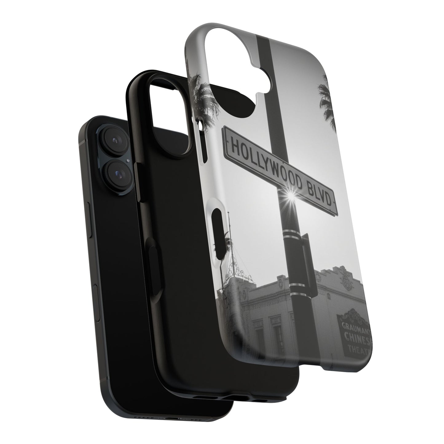 Hollywood Blvd Phone Case | Vintage Los Angeles Street Sign | Black & White LA Aesthetic