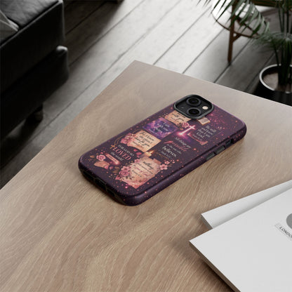 Christian Bible Verse Phone Case Pink Floral Faith Tough Protective Cover Gift