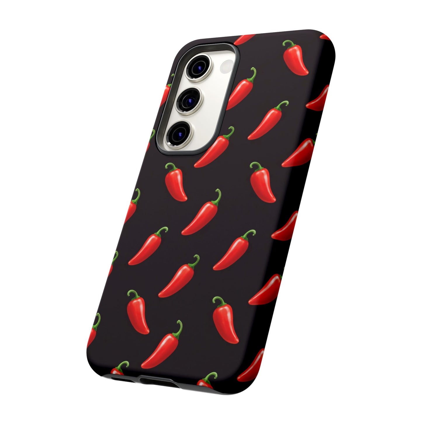 Spicy Chili Pepper Phone Case – Black Cute Hot Pepper Tough Cover for Iphone, Samsung Galaxy and Pixel