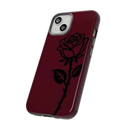 Black Rose Burgundy iPhone Case | Dark Aesthetic Shockproof Protective Cover