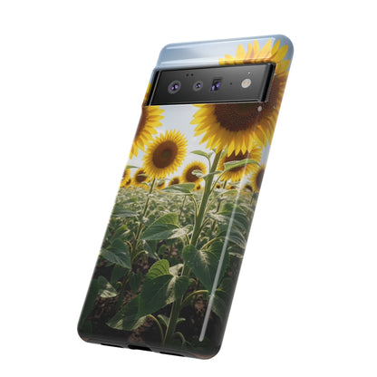 Sunflower Field Phone Case | Golden Hour Floral Aesthetic | Bright Summer Tough Case