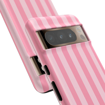 Pink Stripe Phone Case – Pastel Coquette Aesthetic Tough Protective Case
