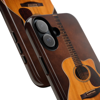 Acoustic Guitar Daisy Phone Case | Rustic Music Lover Tough Cover