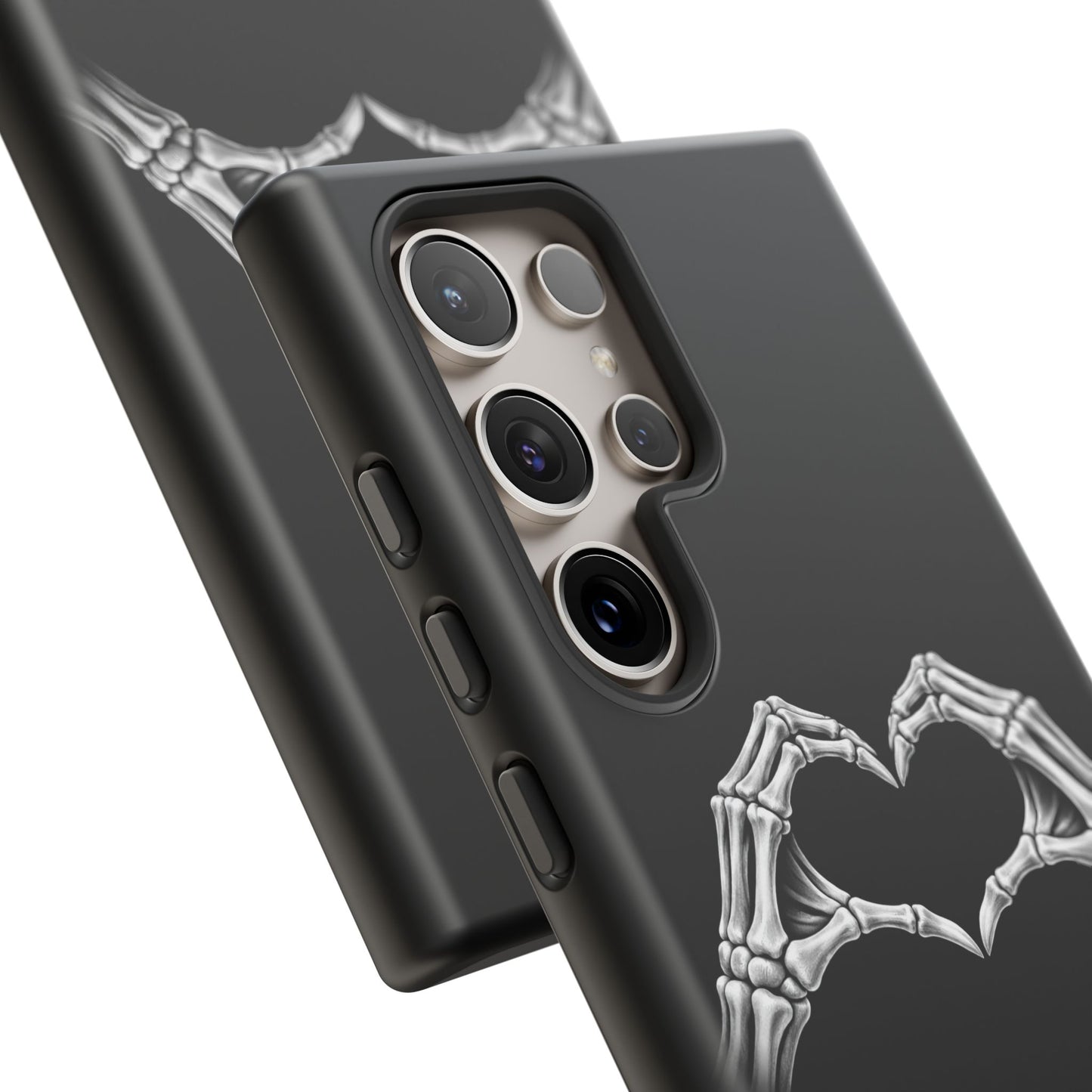 Skeleton Hands Heart Phone Case | Gothic Black Protective Cover