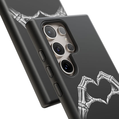 Skeleton Hands Heart Phone Case | Gothic Black Protective Cover