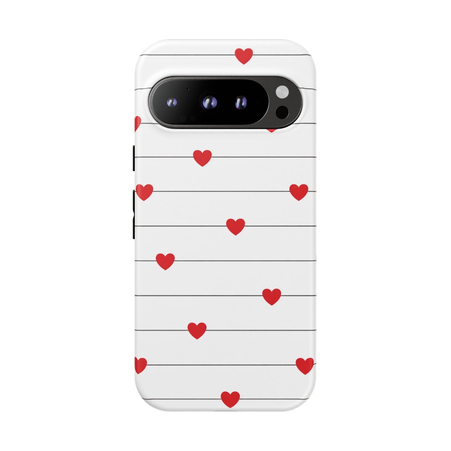 Red Heart Stripe iPhone Case | Tough Shockproof Love Aesthetic Cover