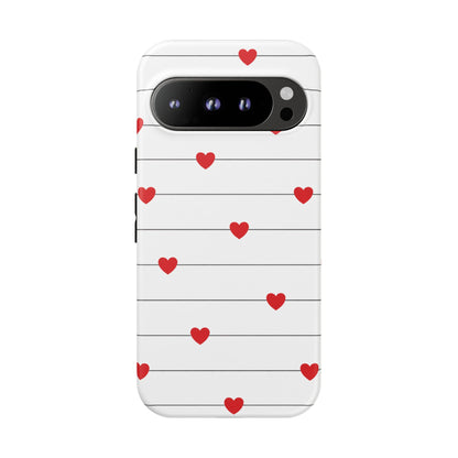 Red Heart Stripe iPhone Case | Tough Shockproof Love Aesthetic Cover