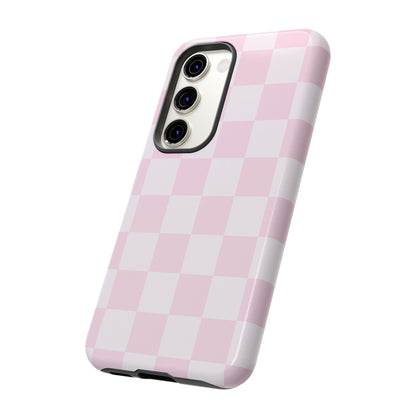 Pink Checkerboard Phone Case | Aesthetic Tough Protective Case
