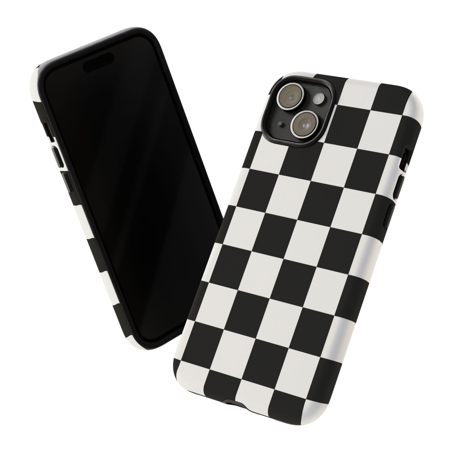 Black & White Checkerboard Phone Case – Classic Aesthetic Tough Protective Case for Iphone, Samsung Galaxy and Pixel